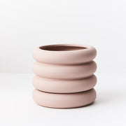 Four Ring Pot 'Soft Pink' w/saucer x 2 sizes