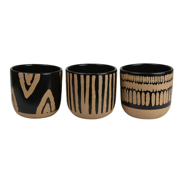 Black/Tan Pots x 3 patterns
