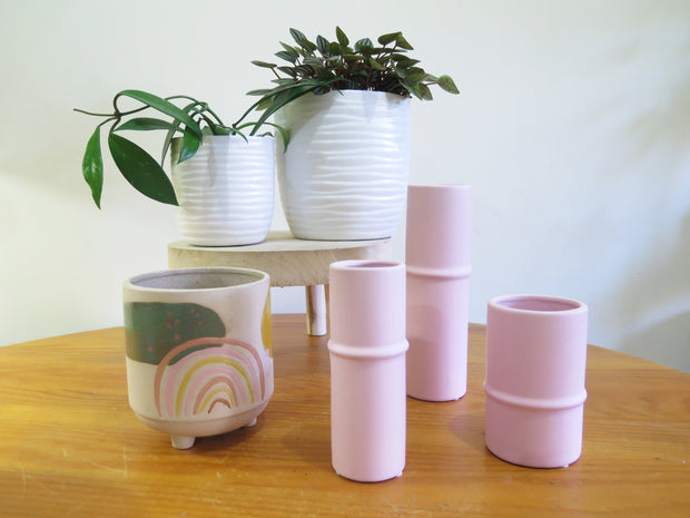 Bamboo Vase 'Dusty Pink'  x 3 sizes & Set