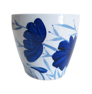 Blue Petals Planter w/saucer x 4 sizes