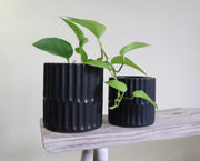 Black Pleat Planter x 3 sizes