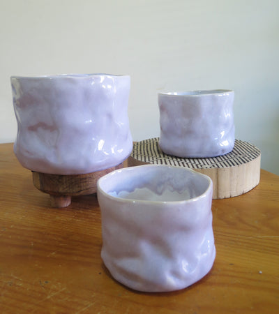 Dimple 'Pastel Lilac' Planter x 3 sizes