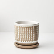 Knit Pattern Pot 'Beige Tan' x 2 sizes