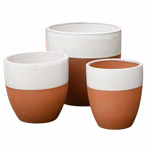 White-Terracotta Egg Pot x 3 sizes
