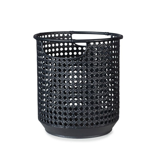 'Black' Metal Rattan Basket