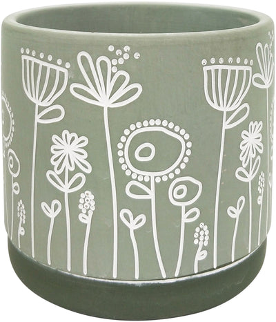 Etched Flowers 'Pastel Green' x 2 sizes
