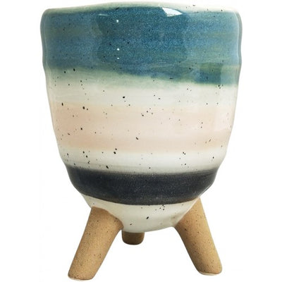 Shades of Grey Pink Blue Planter with legs