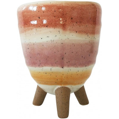 Shades of Sienna Pink Yellow Planter with legs