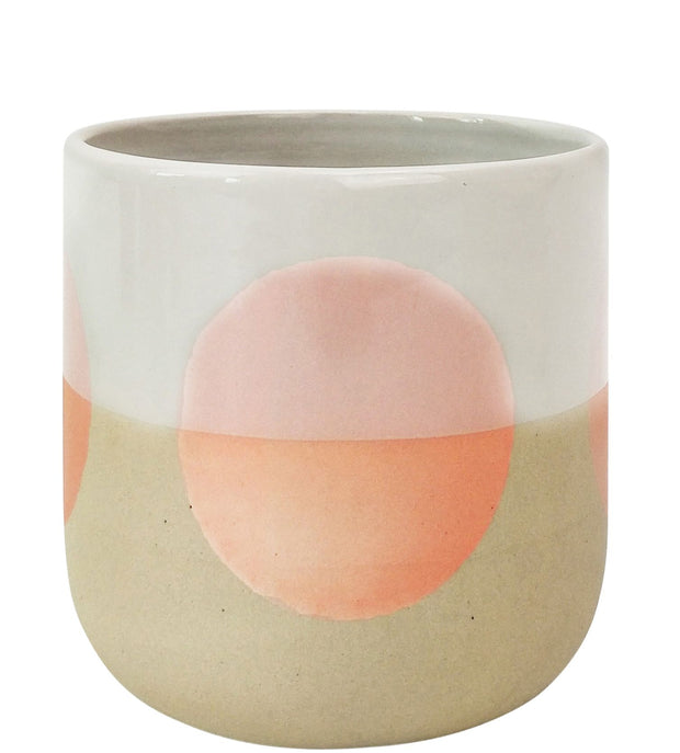 Two Tone Circle Planter 'Pink' - Hand painted